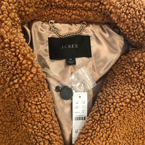 J. Crew Teddy Sherpa Jacket BA527 Medium NWT - Picture 9 of 16